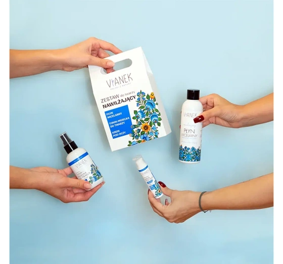 VIANEK FEUCHTIGKEITSSET MIZELLENWASSER + TONER + AUGENCREME