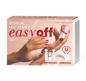 Semilac My First Easy Off Set Base 7 ml + Nagellack L18 7 ml + Top 7 ml + Lampe UV LED 15W/24