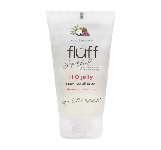 Kliknij na zdjęcie, aby je powiększyć FLUFF SUPERFOOD H2O NÄHRENDES GELWASSER KOKOSNUSS UND HIMBEERE 150ML