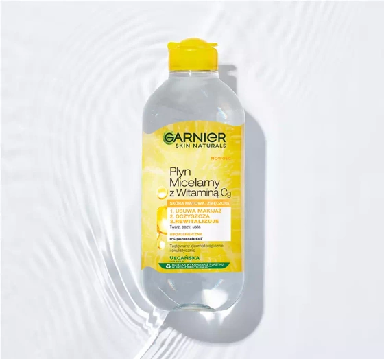 Kliknij na zdjęcie, aby je powiększyć GARNIER SKIN NATURALS VITAMIN C MIZELLENWASSER 400ML