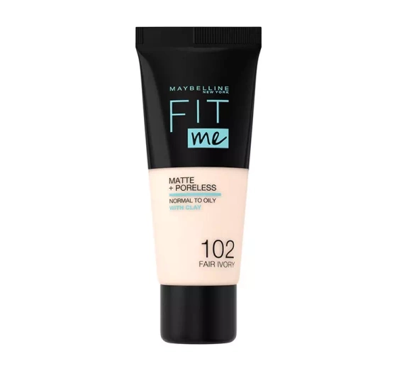 MAYBELLINE FIT ME! MATTE + PORELESS LIQUID FOUNDATION GRUNDIERUNG 102 FAIR IVORY 30 ML
