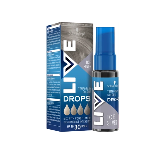 Kliknij na zdjęcie, aby je powiększyć Schwarzkopf Live Drops semi-permanente Haarfarbe Icy Silver 30ml