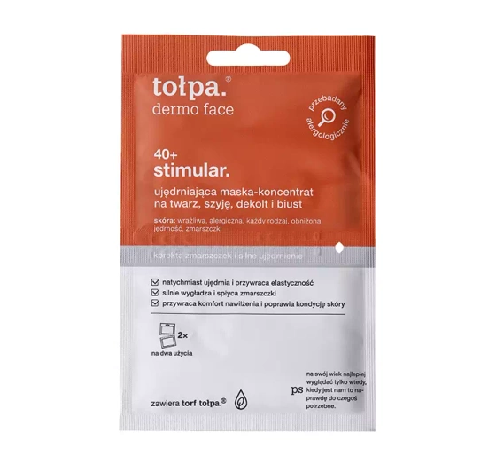 Kliknij na zdjęcie, aby je powiększyć TOŁPA DERMO FACE 40+ STIMULAR STRAFFENDE KONZENTRAT-MASKE FÜR GESICHTS HALS UND DEKOLETTE 2x6ML