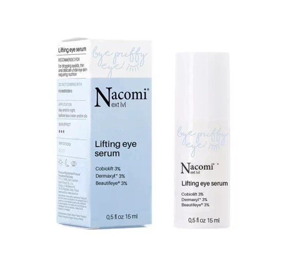 Kliknij na zdjęcie, aby je powiększyć NACOMI NEXT LEVEL BYE PUFFY EYE LIFTING-AUGENSERUM 15ML