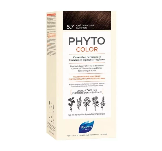 Kliknij na zdjęcie, aby je powiększyć PHYTO PHYTOCOLOR HAARFARBE 5.7 LIGHT CHESTNUT BROWN