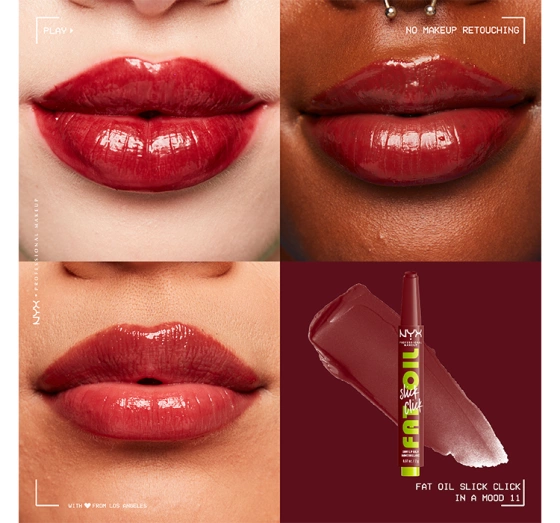 Kliknij na zdjęcie, aby je powiększyć NYX PROFESSIONAL MAKEUP FAT OIL SLICK CLICK LIPPENBALSAM 11 IN A MOOD 2G