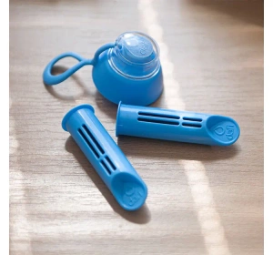 Dafi Soft 2 x Aktivkohlefilter + Verschlusskappe für Wasserflasche Blau