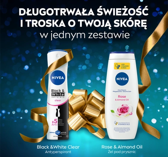 NIVEA Delicate Geschenkset mit Körperpflege-Kosmetik für Frauen Duschgel + Antitranspirant Spray