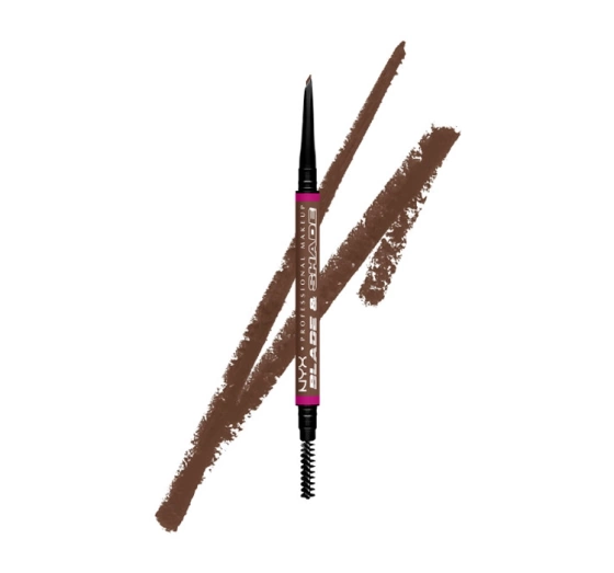 Kliknij na zdjęcie, aby je powiększyć NYX Professional Makeup Blade & Shade Automatischer Augenbrauenstift 08 Chocolate 0,06 g