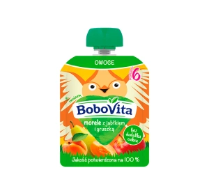 BoboVita Fruchtmus ab dem 6. Monat: Aprikosen mit Apfel und Birne, 80 g