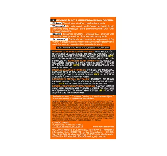 LOREAL MEN EXPERT HYDRA ENERGETIC FEUCHTIGKEITSCREME GEGEN ANZEICHEN VON MÜDIGKEIT SPF15 50ML