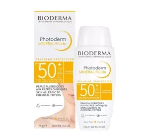 Bioderma Photoderm Mineral Fluide Mineralisches Fluid für empfindliche und allergische Haut SPF50+ 75g