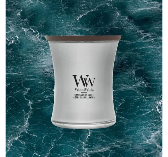 Kliknij na zdjęcie, aby je powiększyć Woodwick Medium Jar Candle Duftkerze Candescent Coast 275 g
