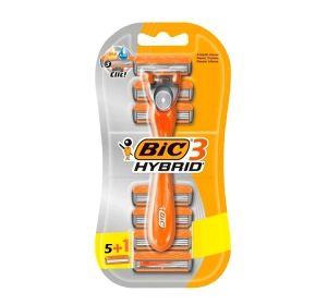 BIC Hybrid 3 Rasierer für Männer Griff + 6 Klingen