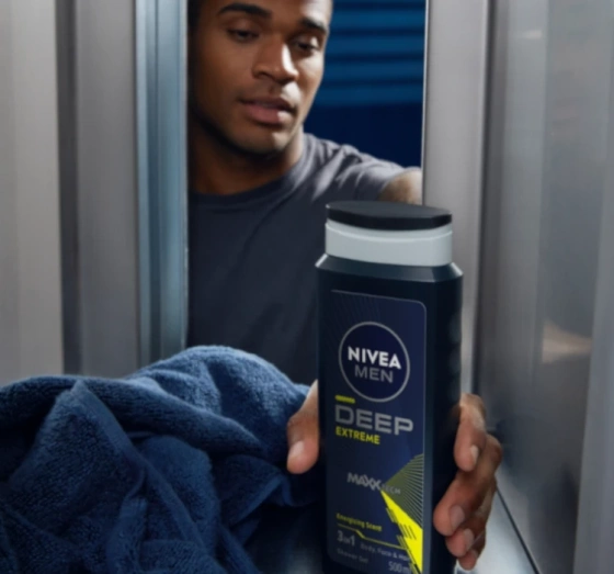 Kliknij na zdjęcie, aby je powiększyć NIVEA MEN DEEP SPORT DUSCHGEL 3IN1 FÜR MÄNNER 500ML