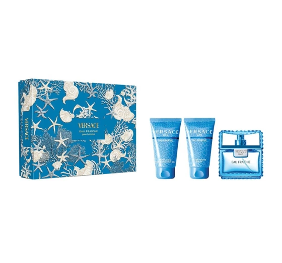 Kliknij na zdjęcie, aby je powiększyć VERSACE MAN EAU FRAICHE EDT SPRAY 50ML + DUSCHGEL 50ML + AFTER SHAVE 50ML SET
