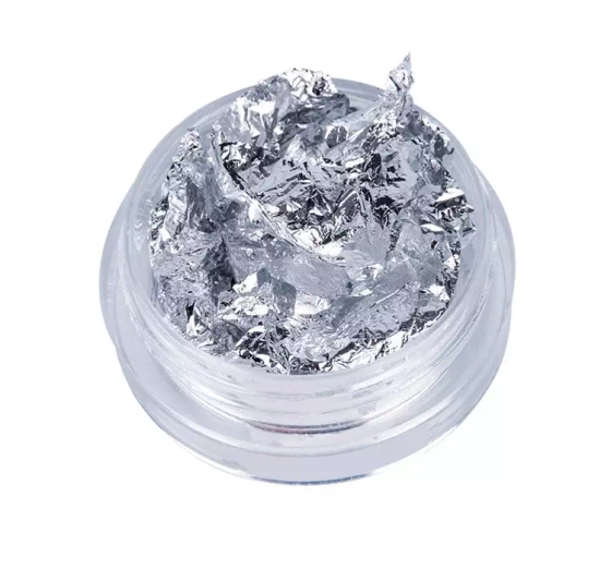 Kliknij na zdjęcie, aby je powiększyć FOLIE IN FLOCKEN ZUR NAGELDEKORATION NR. 1 SILBER 3G