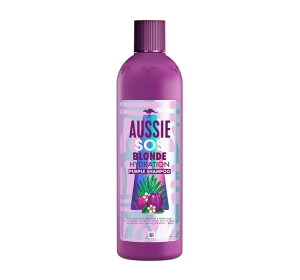 Aussie SOS Blonde Hydration – violettes Tönungsshampoo für blondes Haar, 490 ml