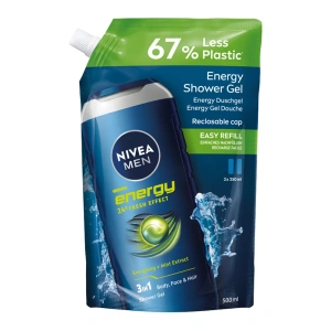 NIVEA MEN Energy 3in1 Duschgel Refill 500 ml