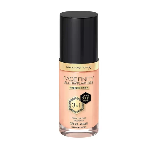 Kliknij na zdjęcie, aby je powiększyć MAX FACTOR FACEFINITY ALL DAY FLAWLESS 3IN1 VEGANE GRUNDIERUNG C40 LIGHT IVORY 30ML