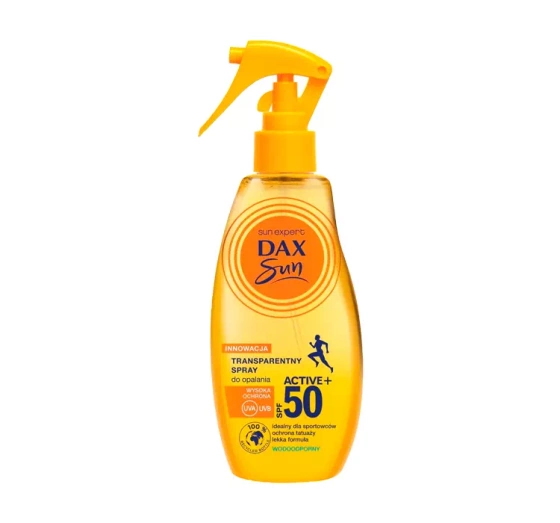 Kliknij na zdjęcie, aby je powiększyć DAX SUN ACTIVE+ TRANSPARENTES SONNENSPRAY SPF 50 200ML