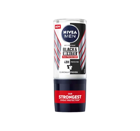 Kliknij na zdjęcie, aby je powiększyć NIVEA MEN BLACK & WHITE MAX PROTECTION ANTITRANSPIRANT ROLL ON 50ML