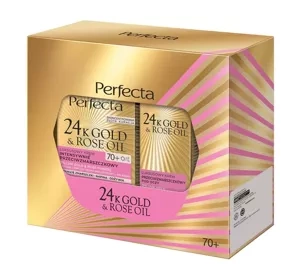 Perfecta 24k Gold & Rose Oil Gesichtspflegeset Gesichtscreme 70+ + Augencreme