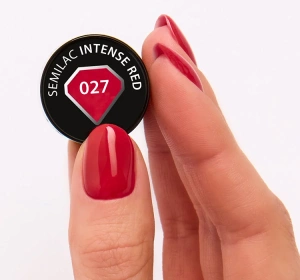 SEMILAC UV HYBRID NAGELLACK INTENSE RED 027