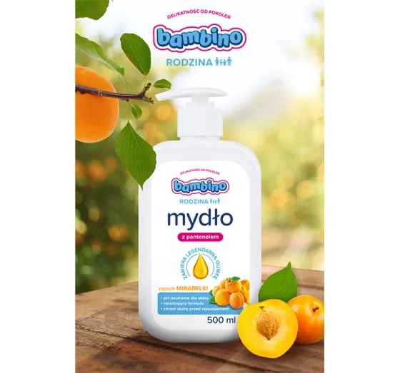 Kliknij na zdjęcie, aby je powiększyć BAMBINO FAMILIE SEIFE MIT PANTHENOL MIRABELLE 500ML