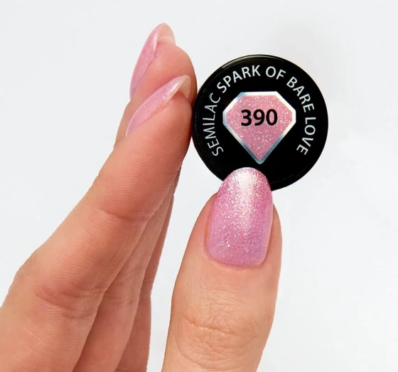 SEMILAC HYBRIDLACK LOVE IS IN THE NAILS 390 SPARK OF BARE LOVE 7ML