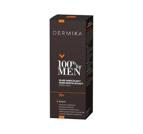 Dermika 100% For Men Intensiv feuchtigkeitsspendende revitalisierende Tages- und Nachtcreme 30+ 50 ml