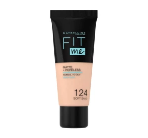 MAYBELLINE FIT ME! MATTE + PORELESS LIQUID FOUNDATION GRUNDIERUNG 124 SOFT SAND 30 ML