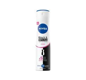 NIVEA Black&amp;White; Invisible Clear Antitranspirant-Spray für Frauen 150 ml