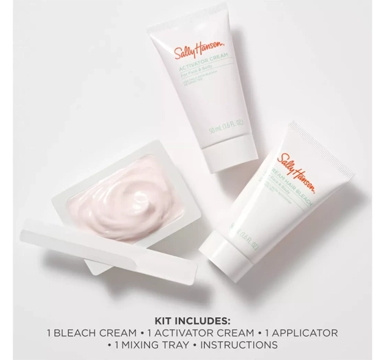 Sally Hansen Set zum Aufhellen der Gesichts- und Körperbehaarung: Creme 50 ml + Aktivator 50 ml