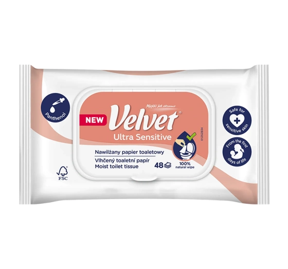Velvet Ultra Sensitive Feuchtes Toilettenpapier 48 Stück