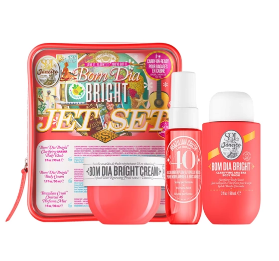 Sol de Janeiro Bom Dia Bright Jet Set Duschgel 90ml + Körpercreme 50ml + Spray 30ml
