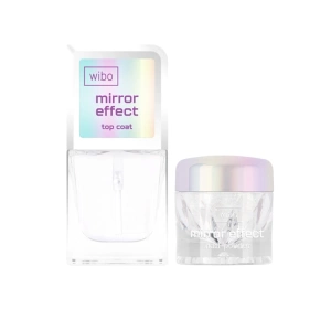 Wibo Mirror Effect Nagelset: Top Coat 8,5 ml + Glitzer