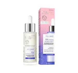 EVELINE PEEL SHOT 15% GLIKOLSÄURE PEELINGSERUM FÜR GESICHT HALS UND DEKOLETTE 30ML