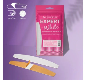 Staleks Pro Expert White Austauschbare weiße Feilblätter für Halbmondfeile Expert 40 180 grip 30 Stück