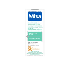 Mixa Mattierende ultraleichte Gesichtsschutzcreme SPF50+ gegen Unreinheiten 40 ml