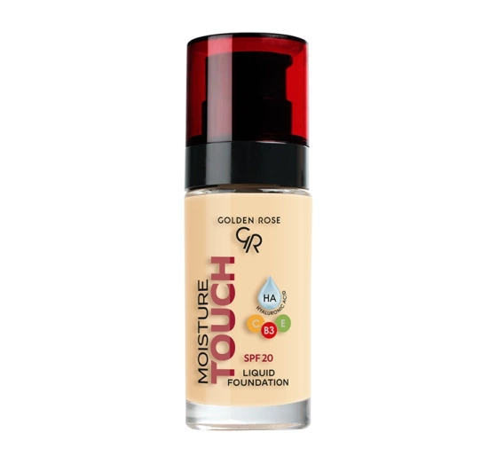 Kliknij na zdjęcie, aby je powiększyć GOLDEN ROSE MOISTURE TOUCH FEUCHTIGKEITSSPENDENDE FOUNDATION SPF20 103 30ML