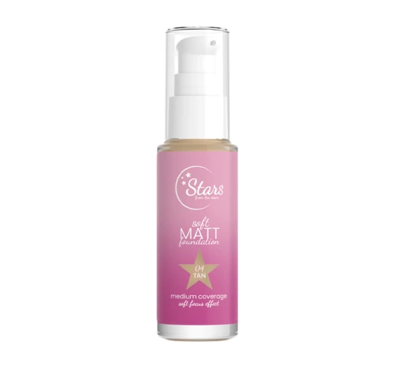 Kliknij na zdjęcie, aby je powiększyć Stars from the Stars Soft Matt Foundation Mattierende Foundation 04 Tan 30ml