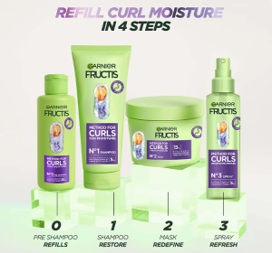 Garnier Fructis Method for Curls feuchtigkeitsspendendes und erfrischendes Locken-Spray 150ml