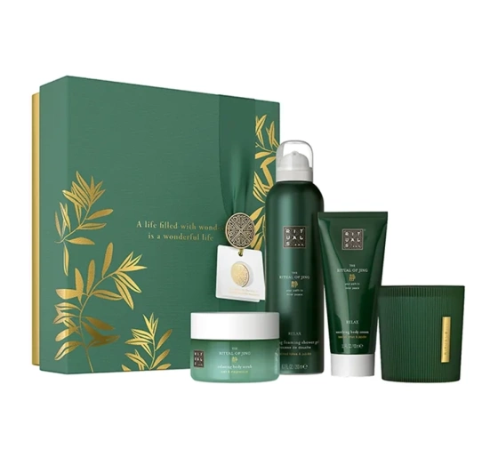 Rituals The Ritual Of Jing Geschenkset Duschschaum + Creme + Körperpeeling + Duftkerze