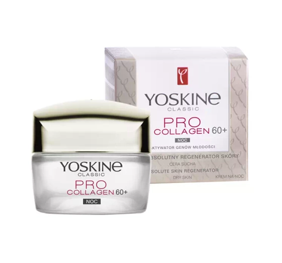 Kliknij na zdjęcie, aby je powiększyć YOSKINE PRO COLLAGEN 60+ CREME FÜR TIEFE FALTEN NACHTPFLEGE 50ML