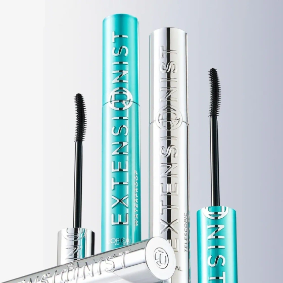 Kliknij na zdjęcie, aby je powiększyć L’Oréal Paris Telescopic Extensionist Mascara – wasserfeste Mascara für voluminöse und verlängerte Wimpern, Waterproof Black, 9,9 ml