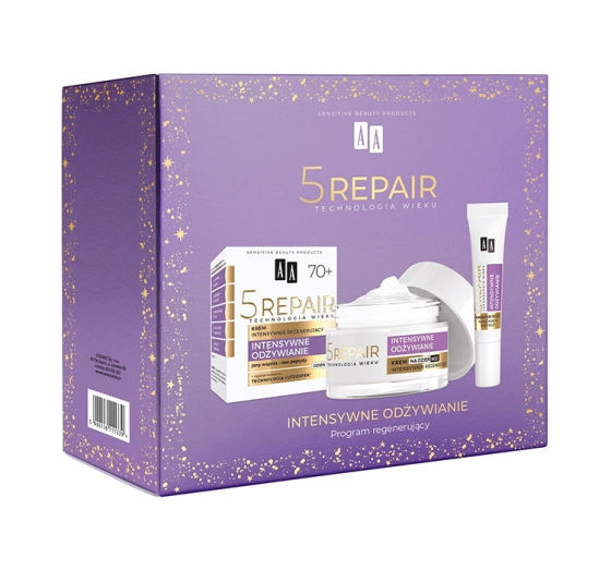 Kliknij na zdjęcie, aby je powiększyć AA 5Repair Intensive Pflege Geschenkset für Gesichtspflege 70+ Creme für Tag und Nacht 50 ml + Augencreme 15 ml