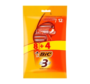 BIC 3 Sensitive Einwegrasierer für Männer 12 Stück