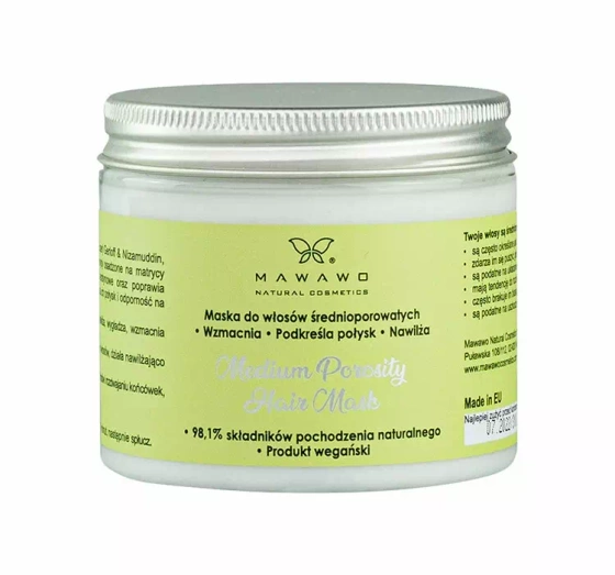 Kliknij na zdjęcie, aby je powiększyć MAWAWO MEDIUM POROSITY HAIR MASKE FÜR HAARE MIT MITTLERER POROSITÄT 200ML