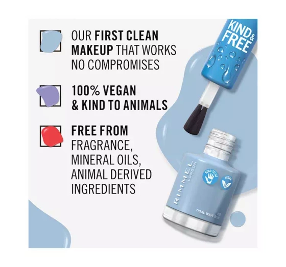 RIMMEL KIND & FREE VEGANER NAGELLACK  152 TIDAL WAVE BLUE 8ML